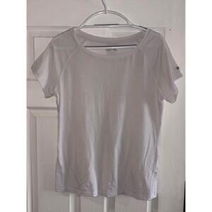 Columbia Women's S White Scoop Neck T-Shirt Short Sleeve Activewear Basic Tee